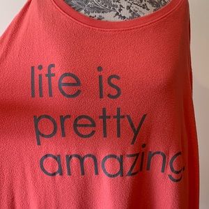 Womens soft top.peace love world. Sz 2x. True coral. No holed or stsins.